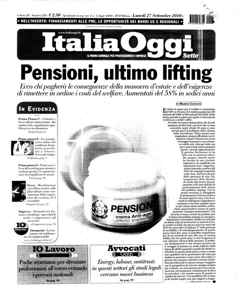 Italia oggi : quotidiano di economia finanza e politica